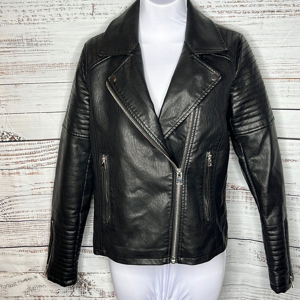 Top Shop Faux Leather Biker Jacket